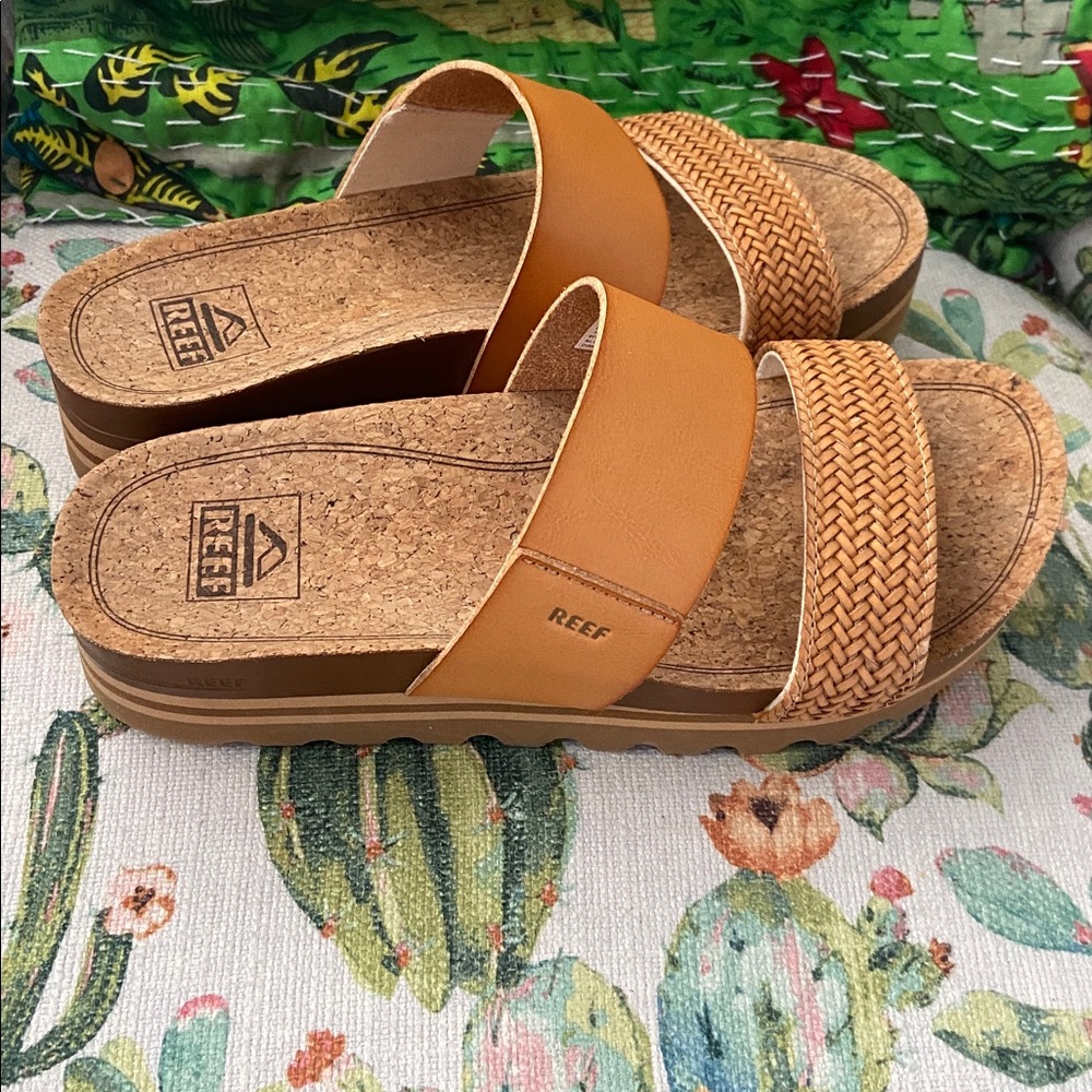 Reef Platform Slides Sandals 7 EUC - image 3
